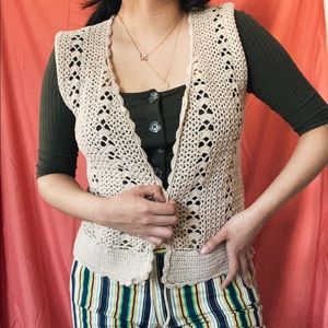 SOLD // Vintage 70s crochet vest